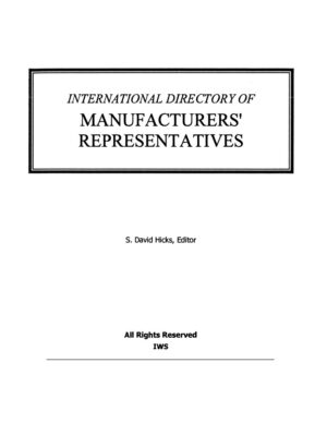 IWS-24 - International Directory of Manufacturers Reps