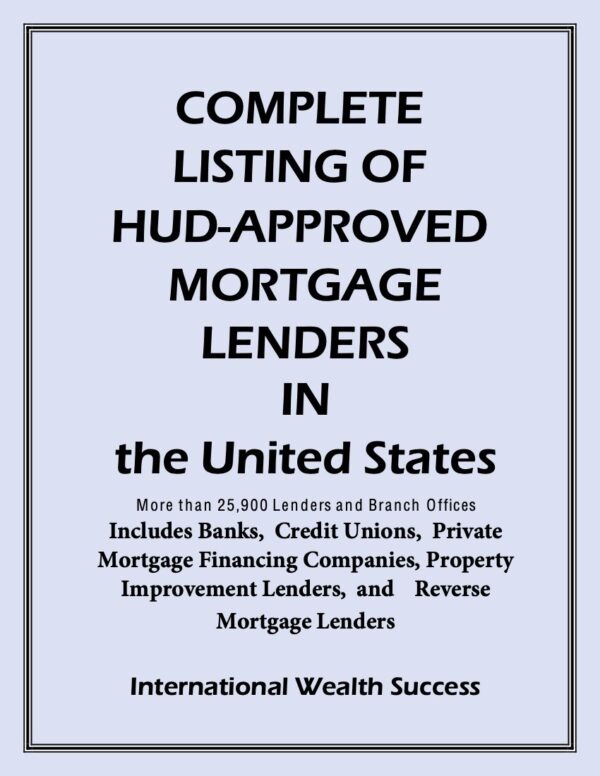 IWS-30 National Directory of HUD-Approved Real Estate Lenders Complete - COVER.jpg