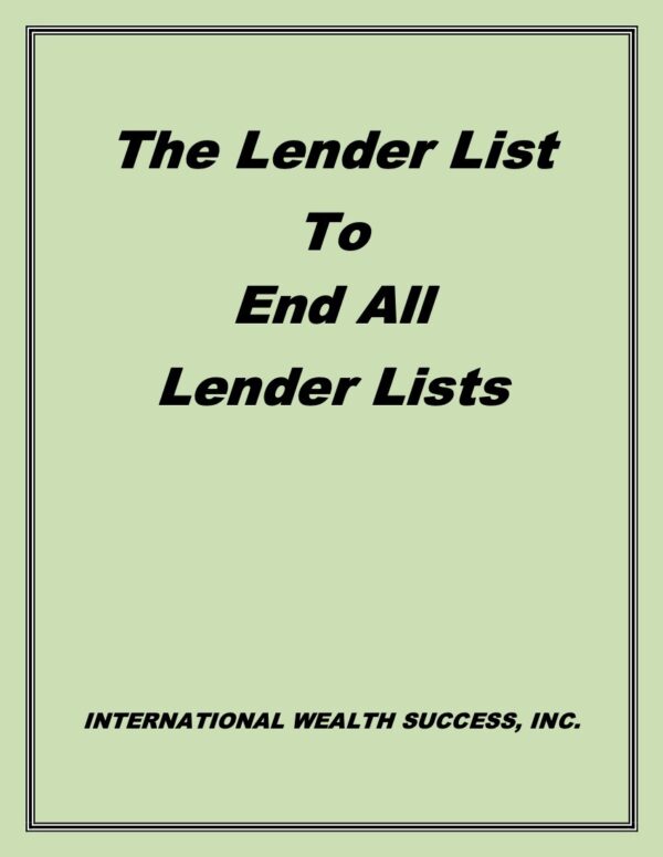 IWS-44 Lender List to End All Lender Lists