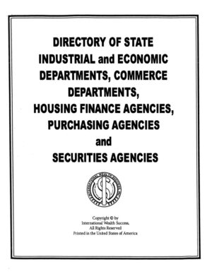 IWS-59 Directory of State Industrial and Economic Departments Housing Finance - COVER