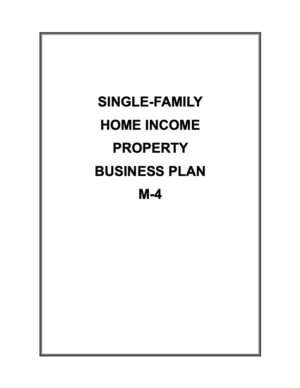 M-4 Single-Family Home Income Property Business Plan