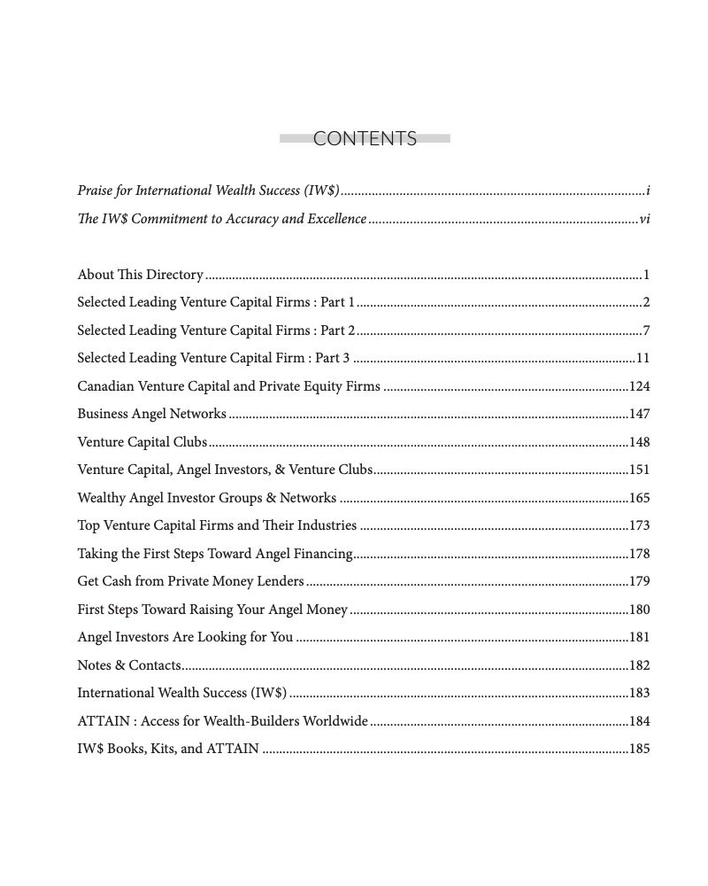 IWS-102 : IW$ Directory of Startup, Seed, and Equity Capital Sources, The - Image 5